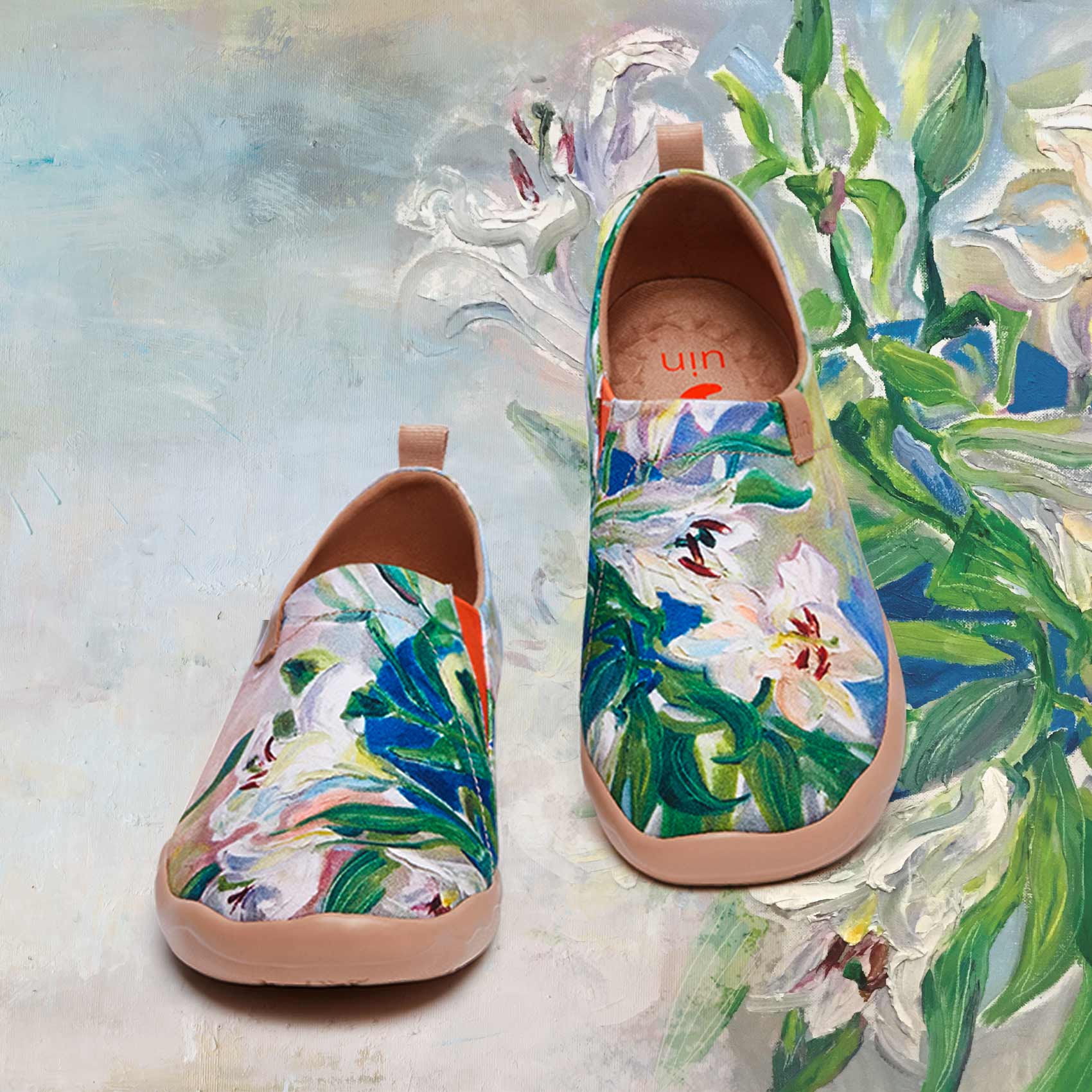 UIN Women's Art Painted Travel Shoes Slip On Canvas Casual Loafers