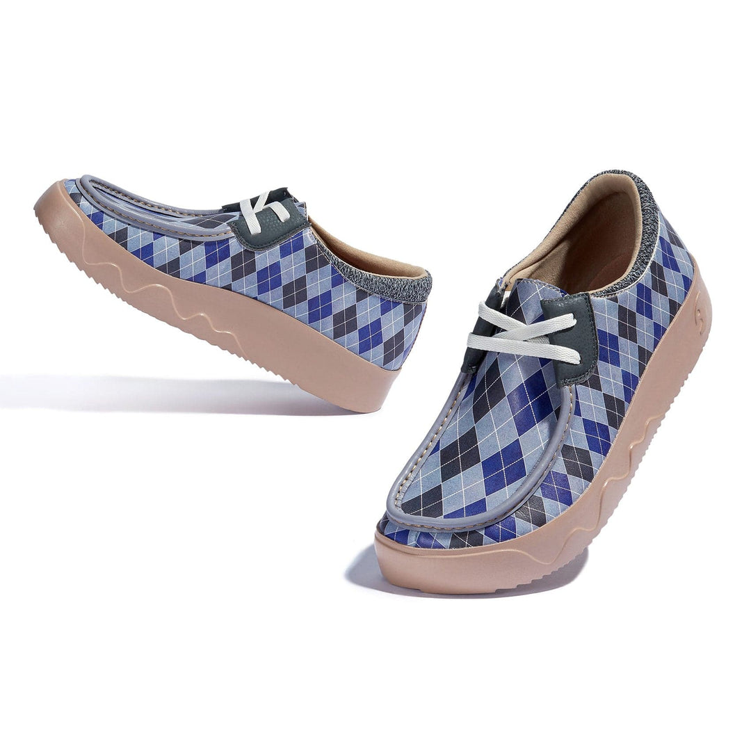 UIN Footwear Men Blue Checkboard Fuerteventura VIII Men Canvas loafers