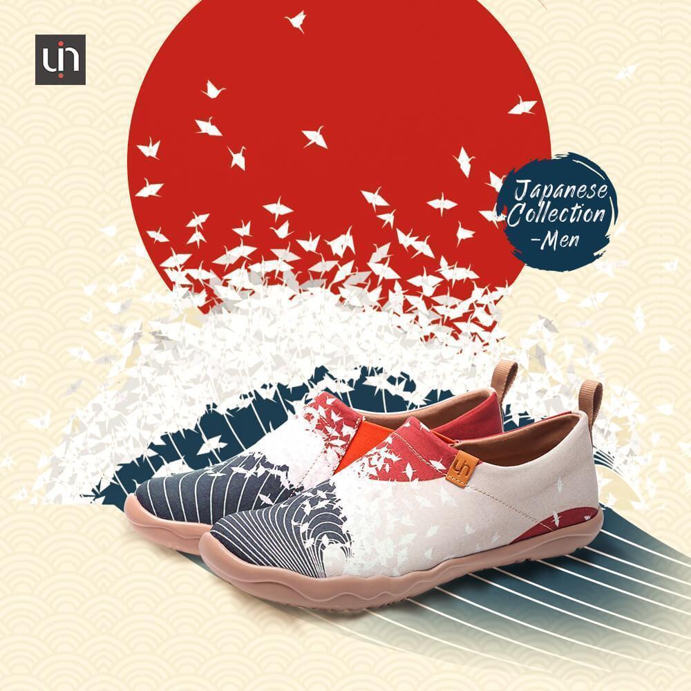 UIN Footwear Men -Follow the Waves- Men Art Painted Canvas Shoes Canvas loafers