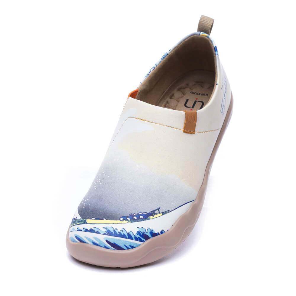 GREAT WAVE OFF KANAGAWA Art Painted Women Fashion Flat Shoes Women UIN