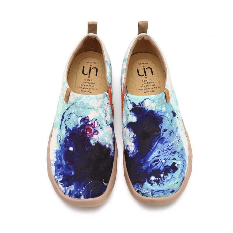 MOTTLED BLUE Abtract Painting Men Loafers Men UIN 