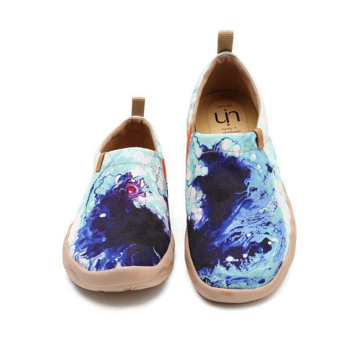MOTTLED BLUE Abtract Painting Men Loafers Men UIN 