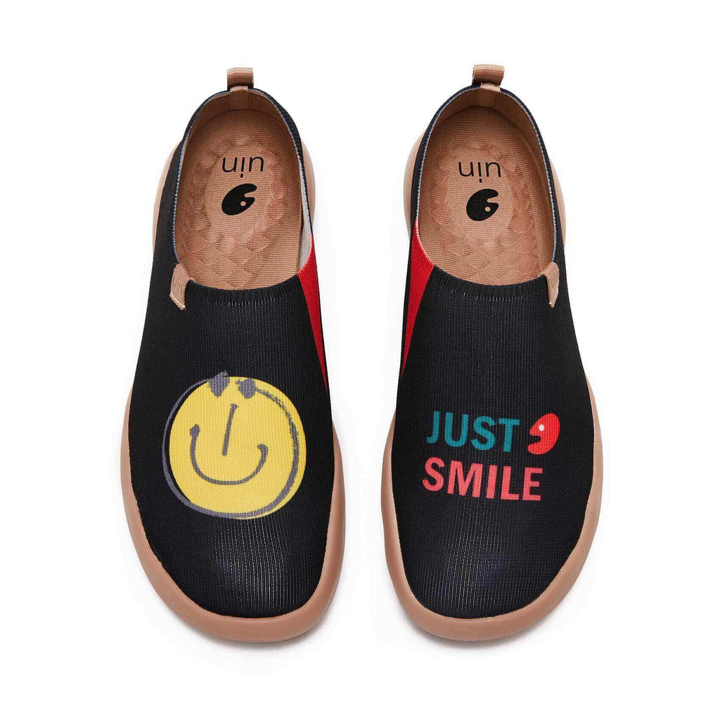 UIN Men\'s Slip Ons Lightweight Walking Casual Shoes (Smiley-Microfiber Leather） UIN Men main image 4