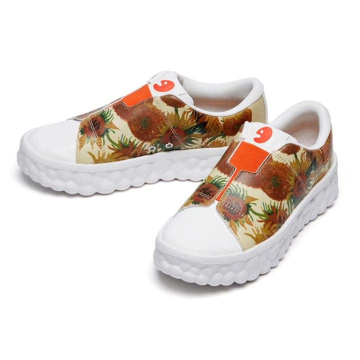UIN Footwear Men Van Gogh Sunflowers Las Ramblas Men Canvas loafers