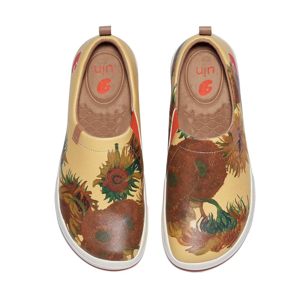 UIN Footwear Men Van Gogh Sunflowers Toledo VIII Men Canvas loafers