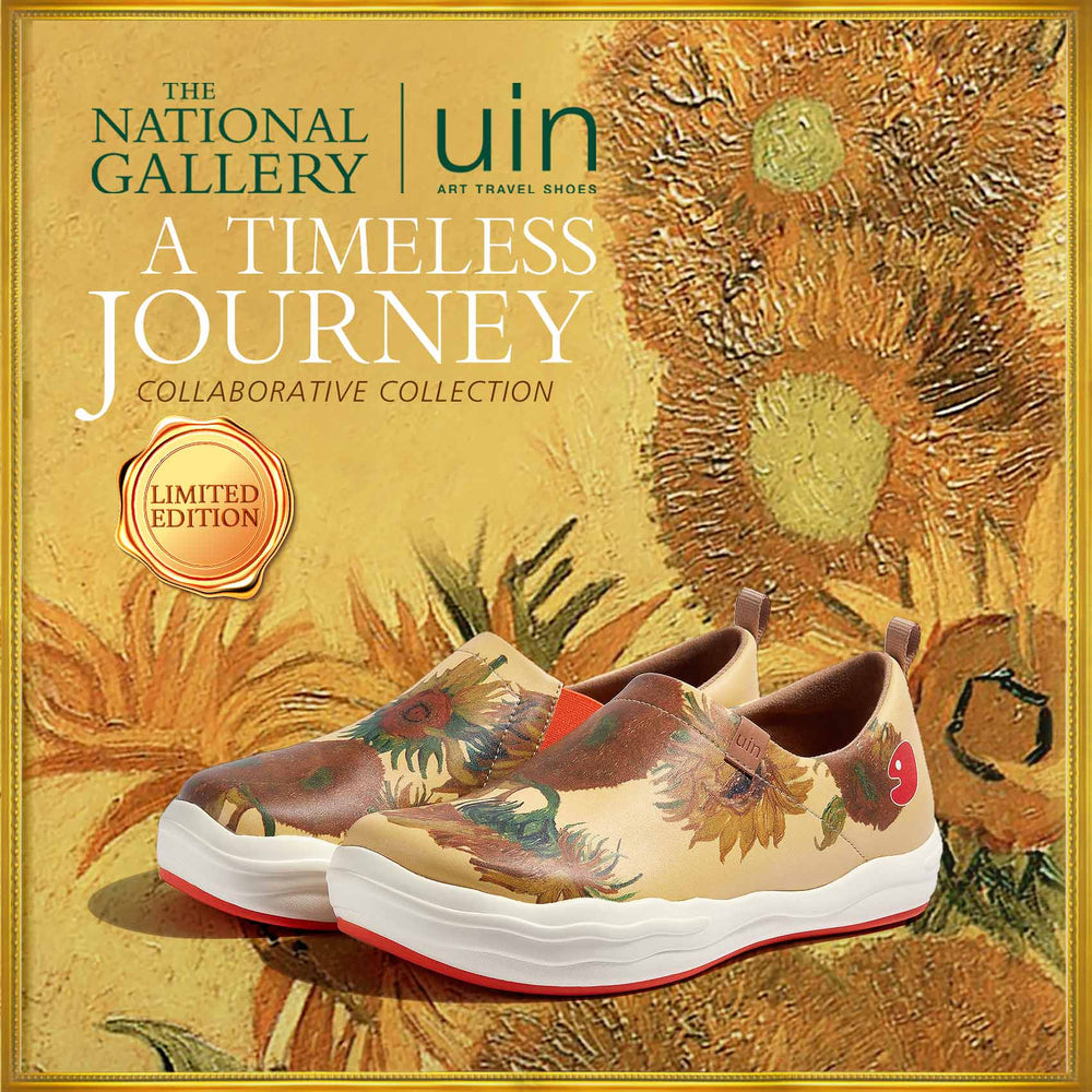 UIN Footwear Men Van Gogh Sunflowers Toledo VIII Men Canvas loafers
