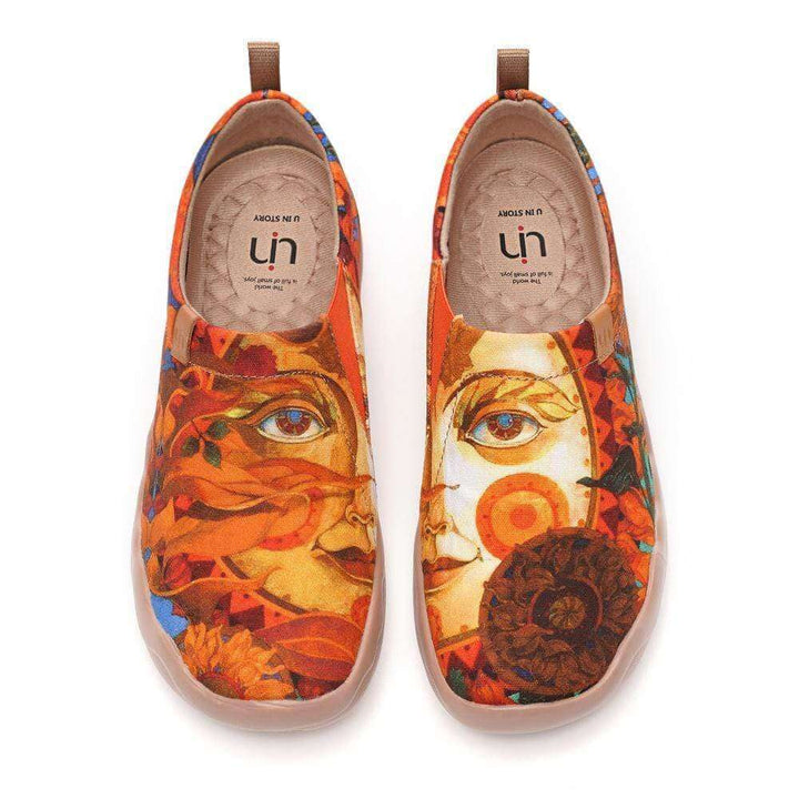 AUTUMN SUN Unique Art Painted Canvas Loafers for Women Women UIN