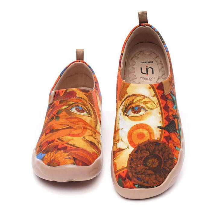 AUTUMN SUN Unique Art Painted Canvas Loafers for Women Women UIN