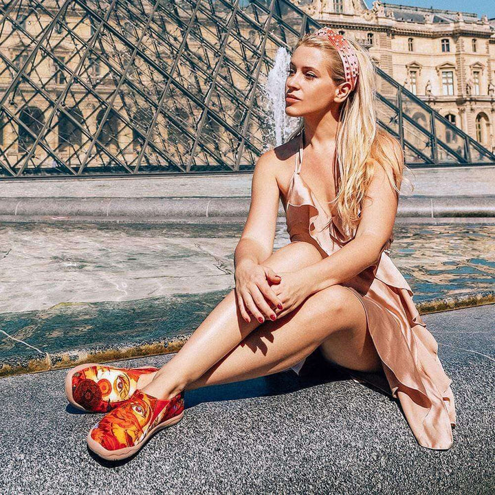 AUTUMN SUN Unique Art Painted Canvas Loafers for Women Women UIN