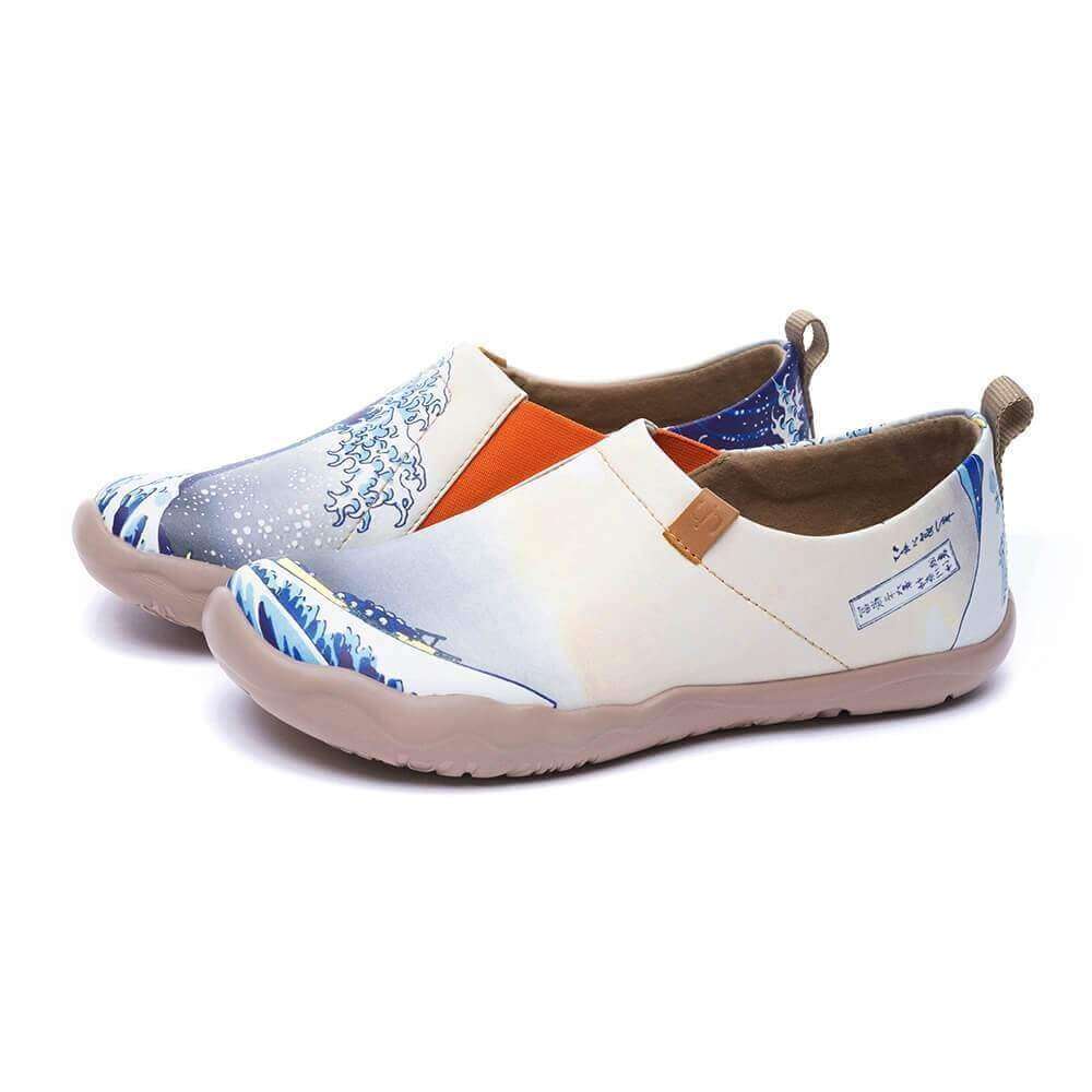 GREAT WAVE OFF KANAGAWA Art Painted Women Fashion Flat Shoes Women UIN
