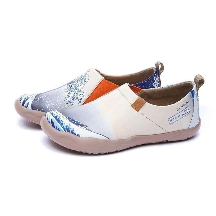 GREAT WAVE OFF KANAGAWA Art Painted Women Fashion Flat Shoes Women UIN