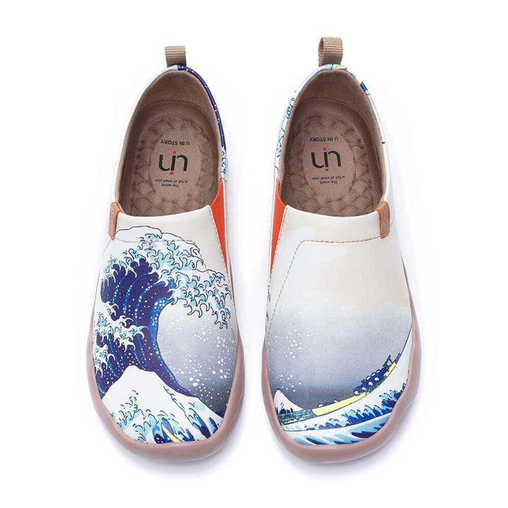 GREAT WAVE OFF KANAGAWA Art Painted Women Fashion Flat Shoes Women UIN
