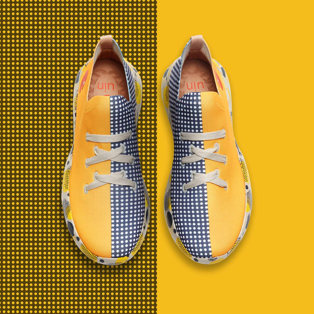 UIN Footwear Women Grey & Yellow Mijas Women Canvas loafers