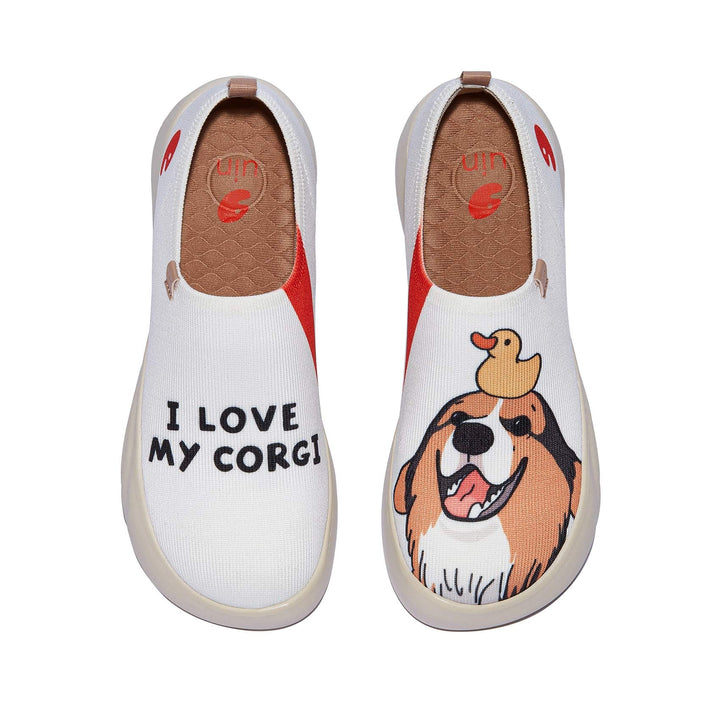 UIN Footwear Women I Love My Corgi Toledo XV Women Canvas loafers
