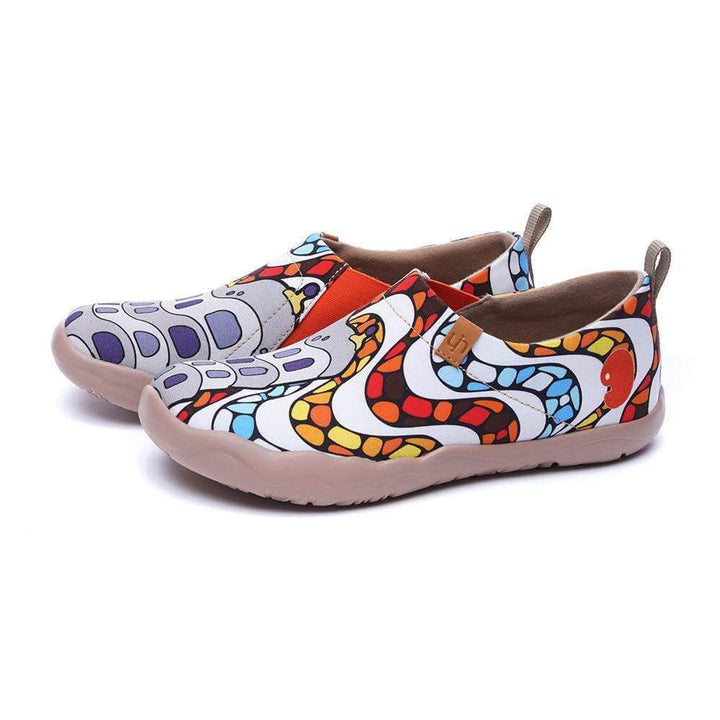 UIN Footwear Women LA PEDRERA Canvas Art Painted Travel Shoes Canvas loafers