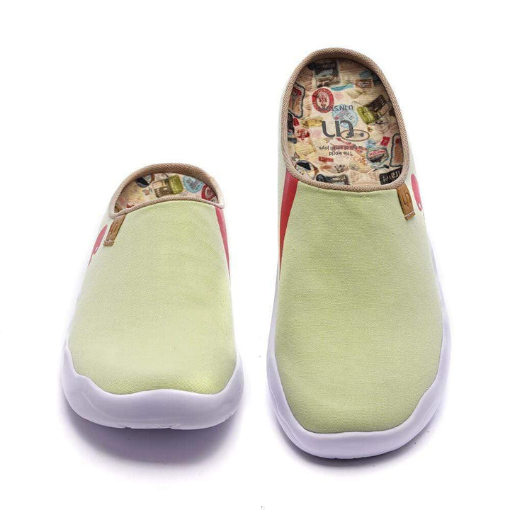 UIN Footwear Women Marbella Light Green Slipper Canvas loafers
