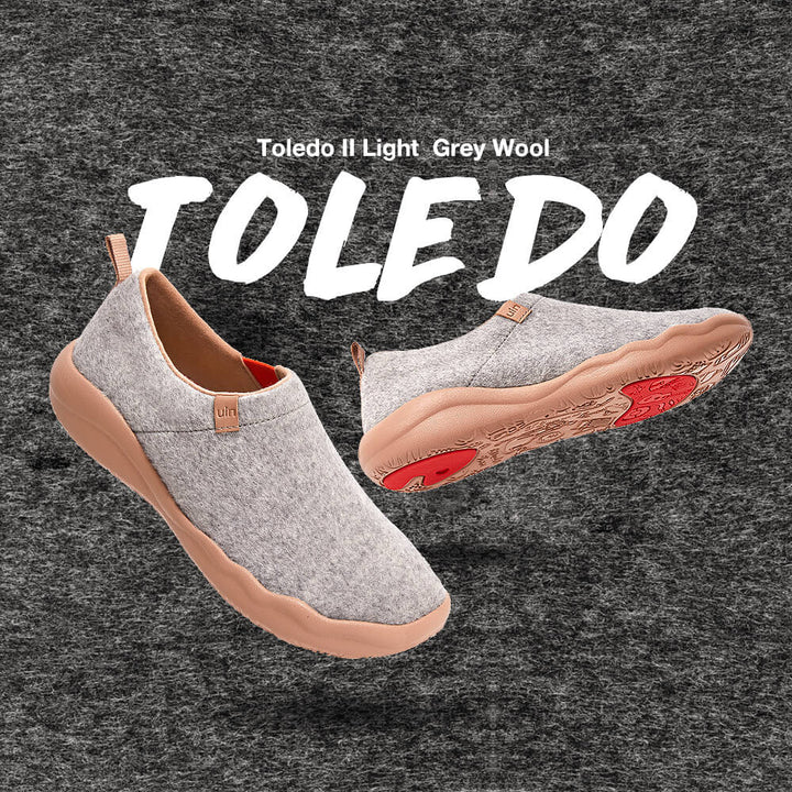 UIN Footwear Women (Pre-sale) Toledo II Light Grey Wool Women Canvas loafers