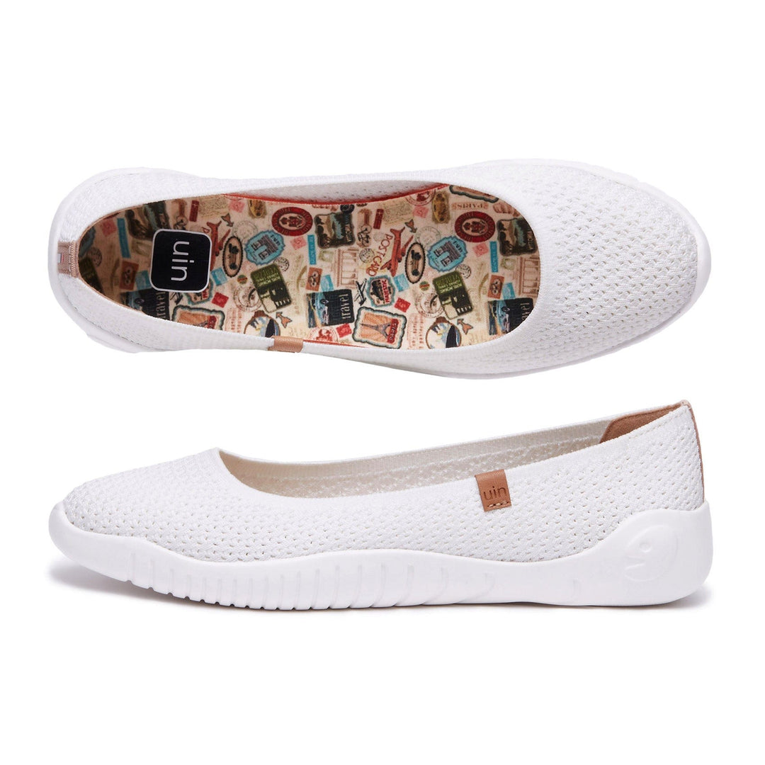 UIN Footwear Women Pure White Knitted Minorca III Women Canvas loafers