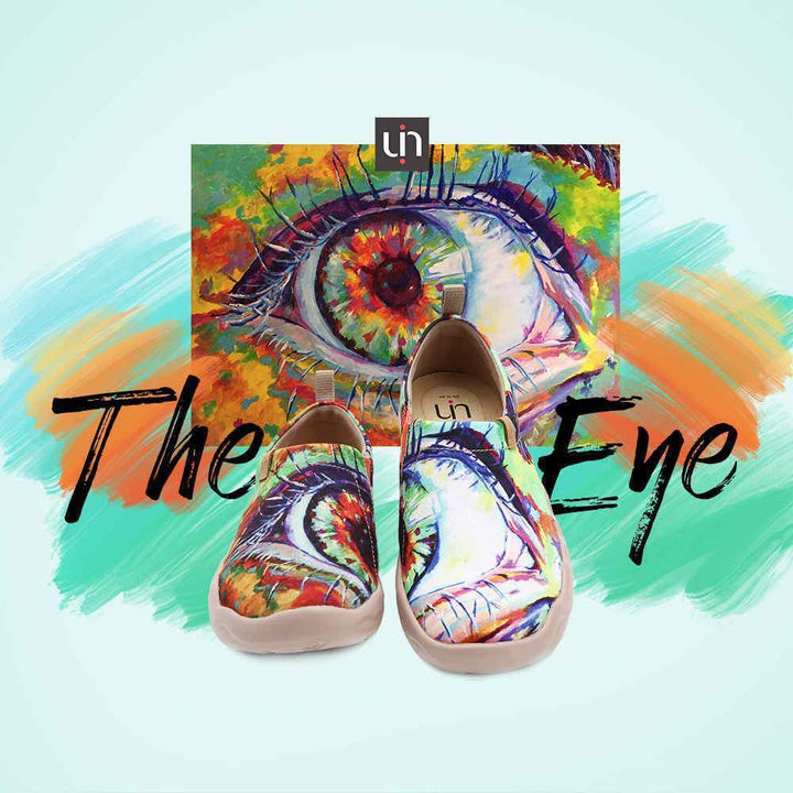 UIN Footwear Women THE EYE Abstract Art Painted Shoes for Women Canvas loafers