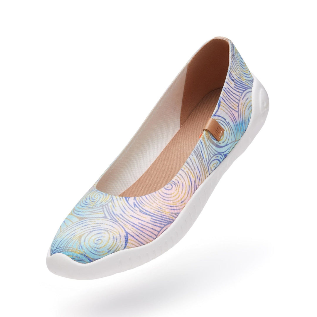 UIN Footwear Women Van Gogh Wheatfield with Cypresses V3 Minorca Women Canvas loafers